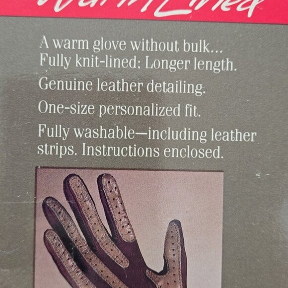 Isotoner Warm Lined Fully Knit Lined Longer Length Genuine Leather Detail - Picture 7 of 12